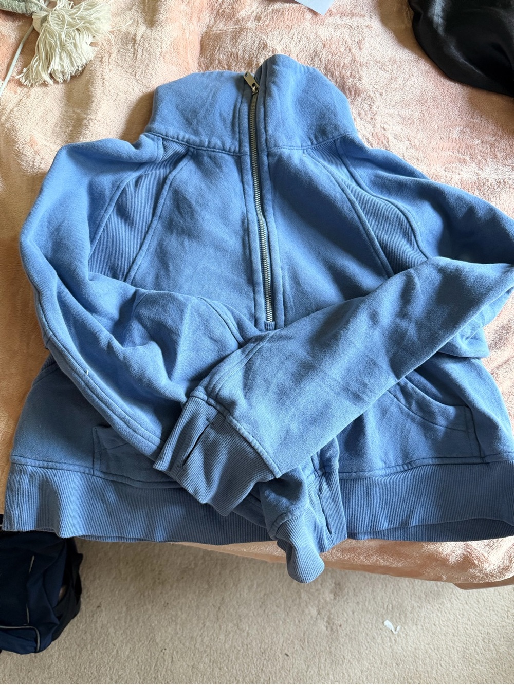lululemon athletica Light Blue Half-Zip Fleece Jacket